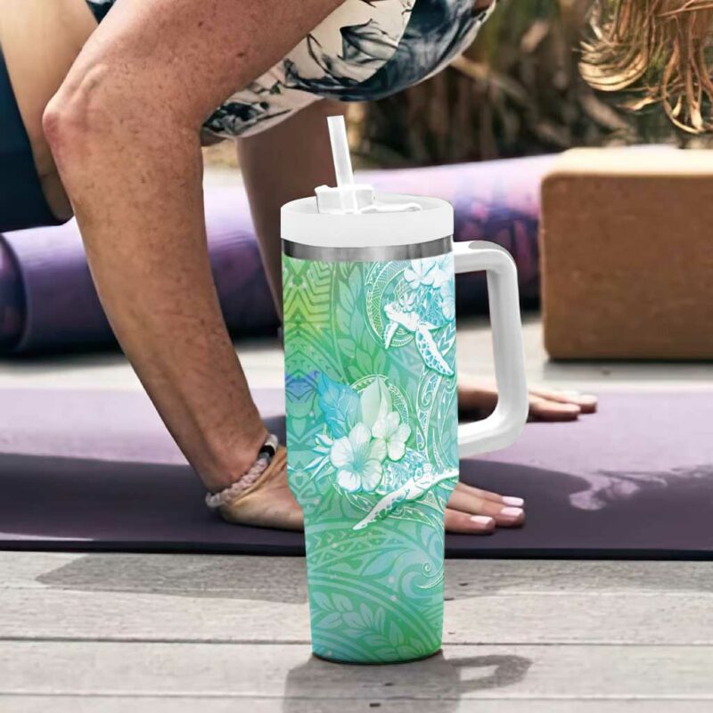 Sea Turtle One Love One Heart Custom Stanley Quencher 40oz Stainless Steel Tumbler With Handle - Threewoofs - Image 6