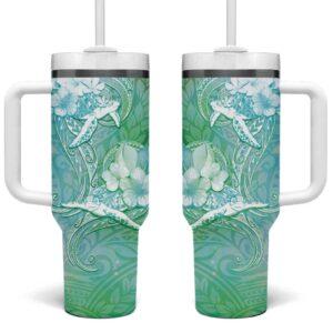 Sea Turtle One Love One Heart Custom Stanley Quencher 40oz Stainless Steel Tumbler With Handle - Threewoofs