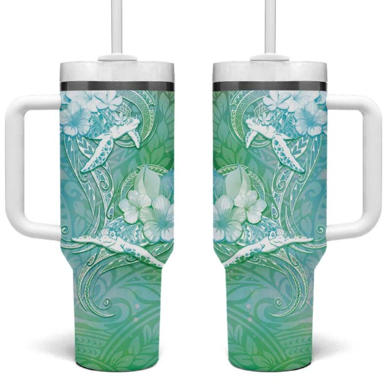 Sea Turtle One Love One Heart Custom Stanley Quencher 40oz Stainless Steel Tumbler With Handle - Threewoofs