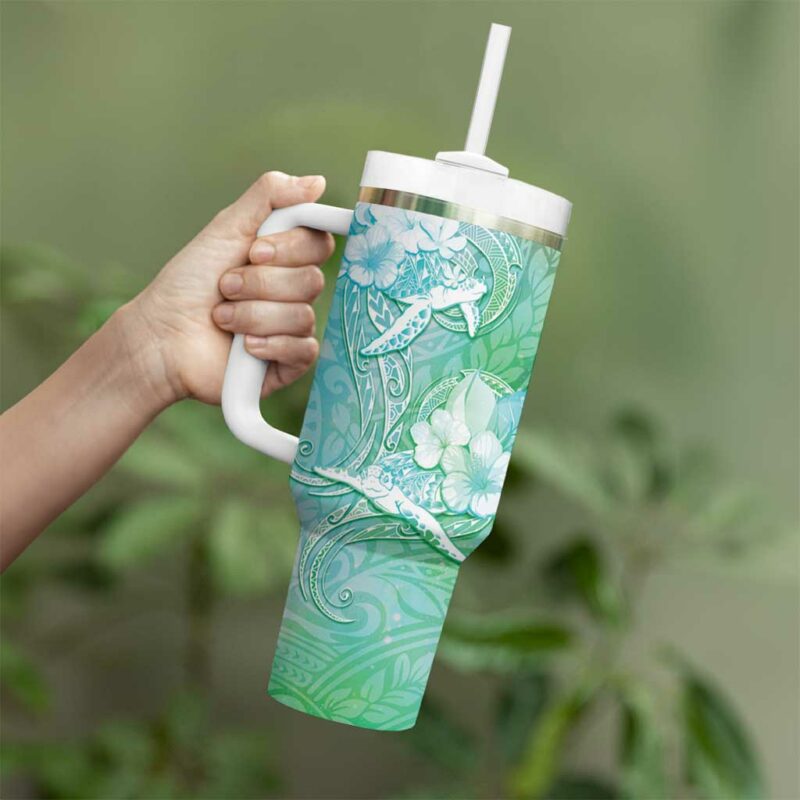 Sea Turtle One Love One Heart Custom Stanley Quencher 40oz Stainless Steel Tumbler With Handle - Threewoofs - Image 3