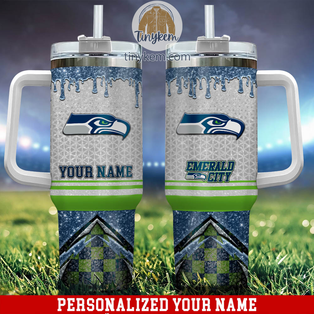 Personalized Sports Team Tumbler with Handle - Custom Name & Logo