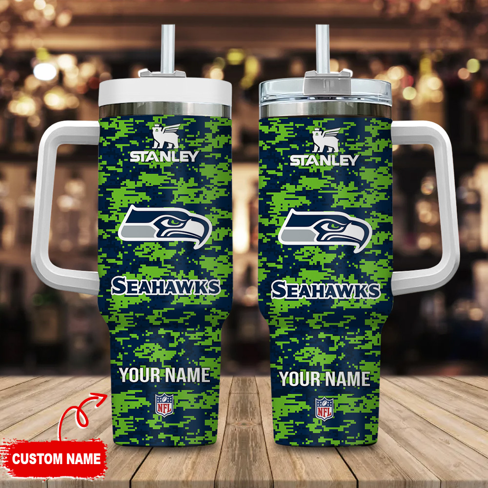 Custom NFL Seahawks Personalized Tumbler - Perfect Gift for Fans