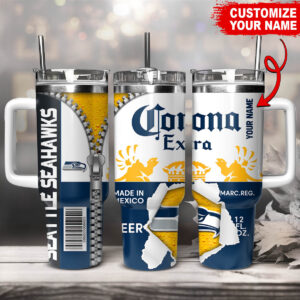 Customizable Seattle-Themed Tumbler with Handle and Straw - Perfect Gift for Fans