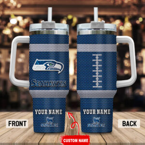Customizable Seahawks Tumbler with Handle - Personalized Gift for Fans