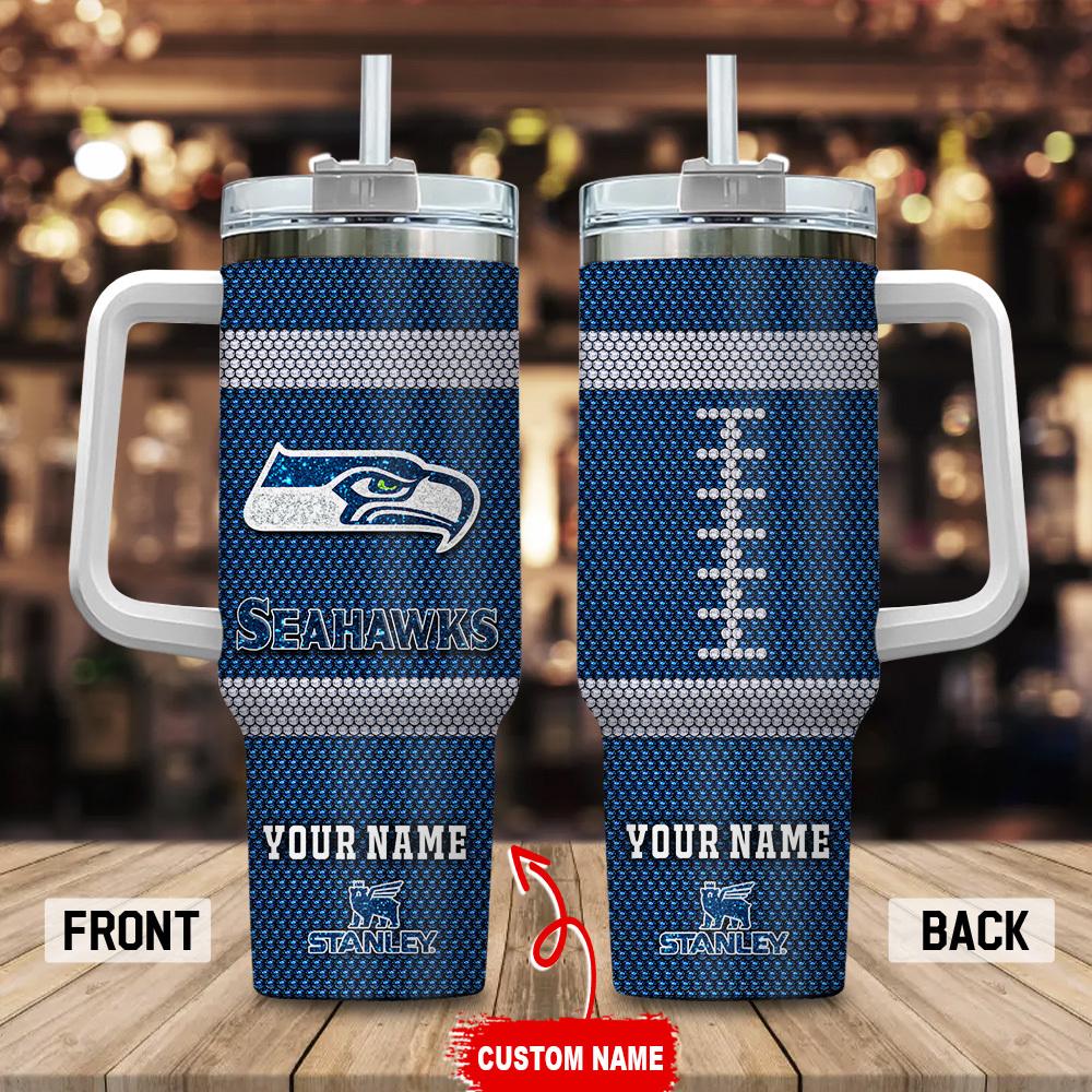 Customizable Seahawks Tumbler with Handle - Personalized Gift for Fans