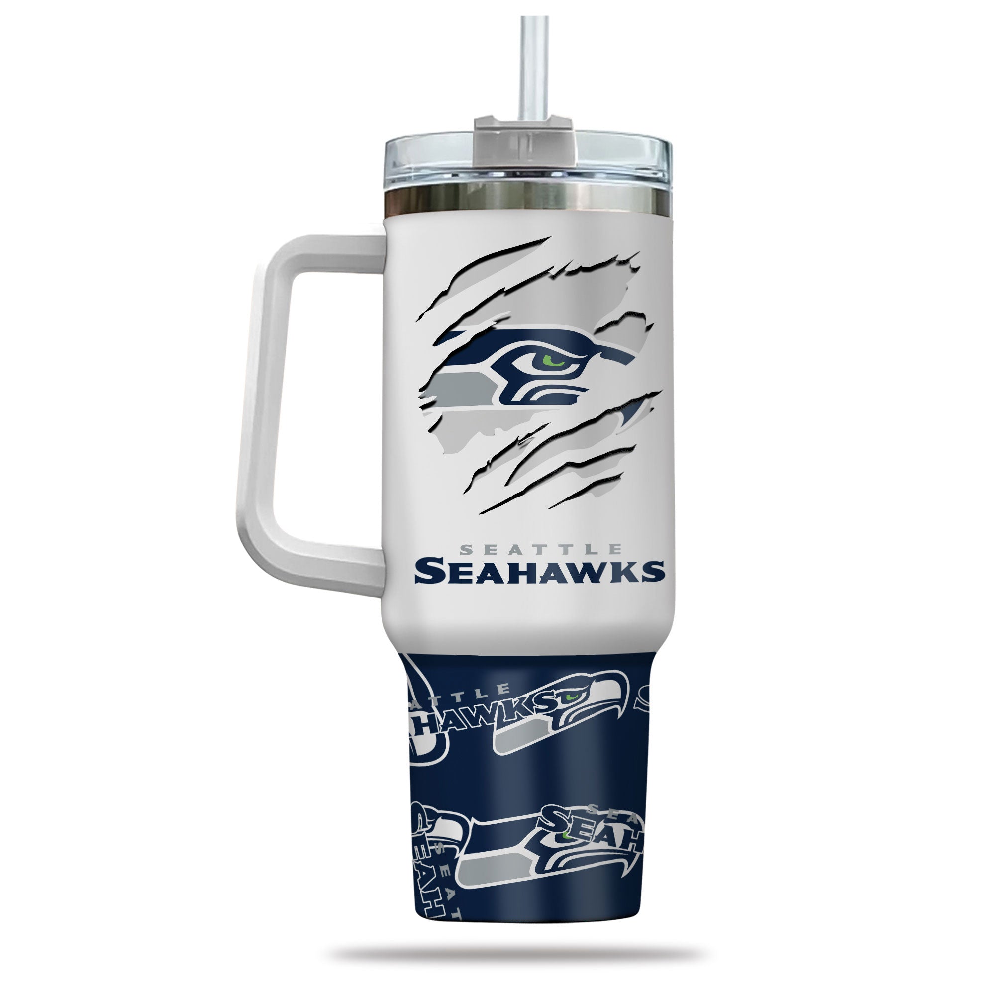 Seattle Seahawks Insulated Tumbler with Handle - Show Your Team Pride! - Image 3