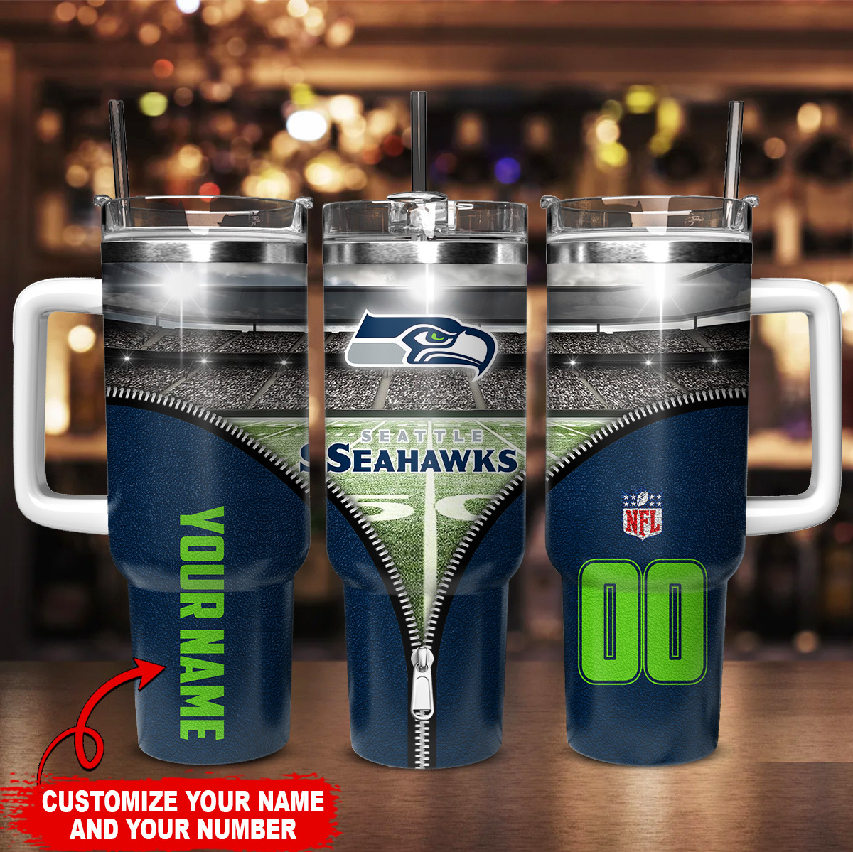 Customizable NFL Team Tumbler - Personalize Your Name & Number - Image 2