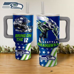 Seattle Seahawks Tumbler - Ultimate Fan Mug with Handle & Straw