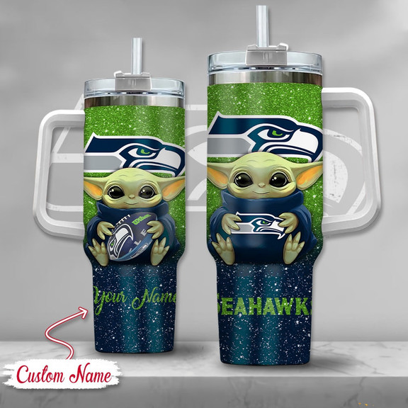 Custom Name Baby Alien Football Tumbler - Personalized NFL Fan Gift