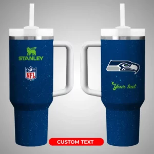 Custom NFL Team Logo Stainless Steel Tumbler with Straw - Personalized Text Available