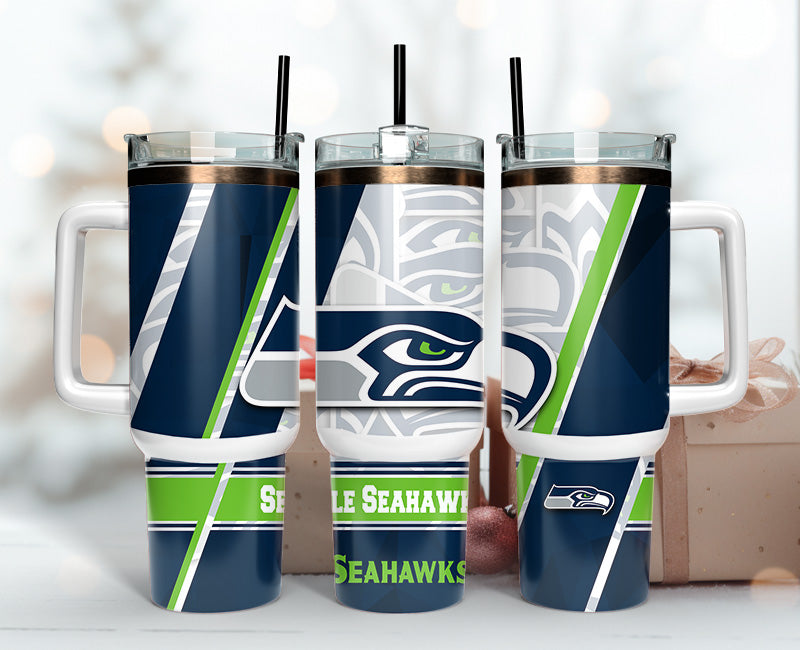 Seattle Seahawks Insulated Tumbler with Handle - Perfect Gift for Fans
