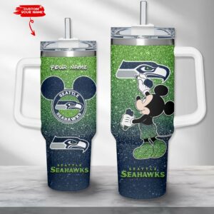 Custom Name Seattle Team Tumbler with Iconic Character Design - Perfect Gift