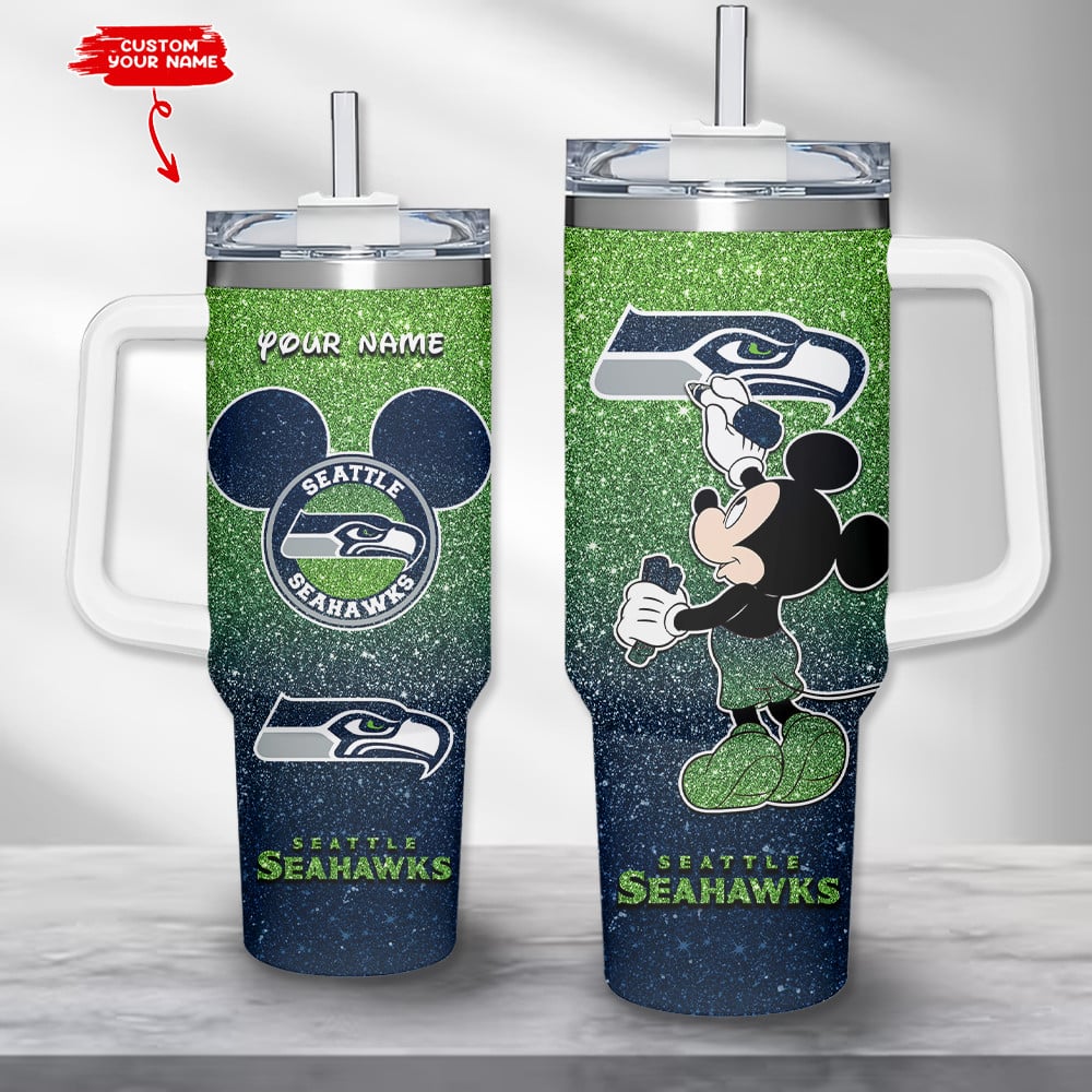 Custom Name Seattle Team Tumbler with Iconic Character Design - Perfect Gift