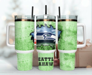 Seattle Fan Tumbler – Insulated Travel Mug with Handle & Straw