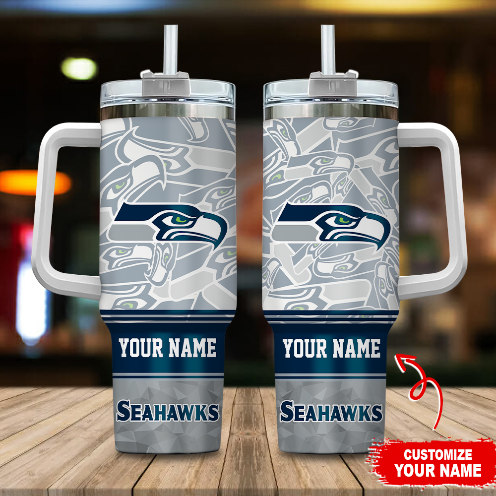 Custom Seahawks Tumbler - Personalized Name Sports Drinkware