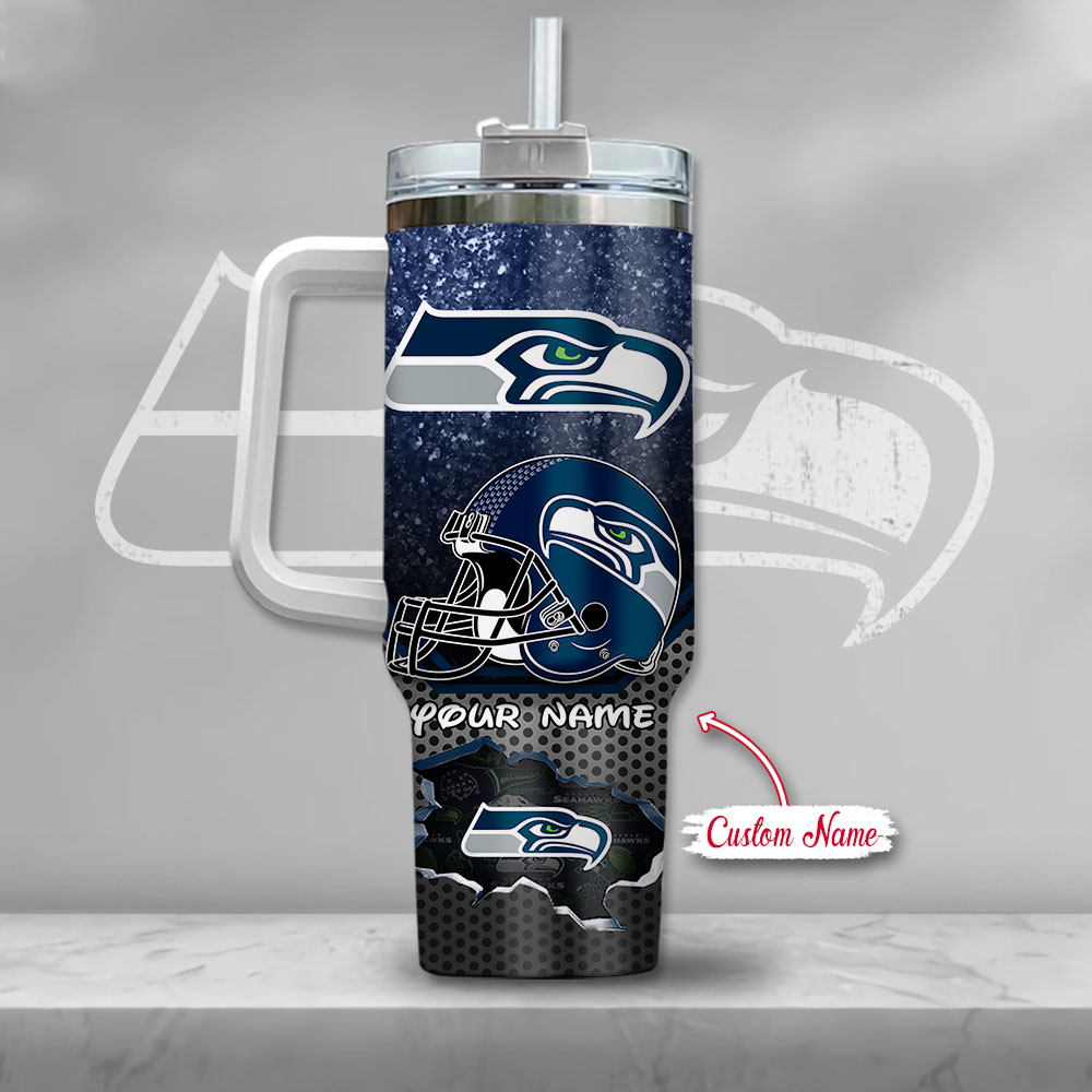 Custom Seahawks Tumbler with Mickey Design - Personalized Name Gift - Image 3