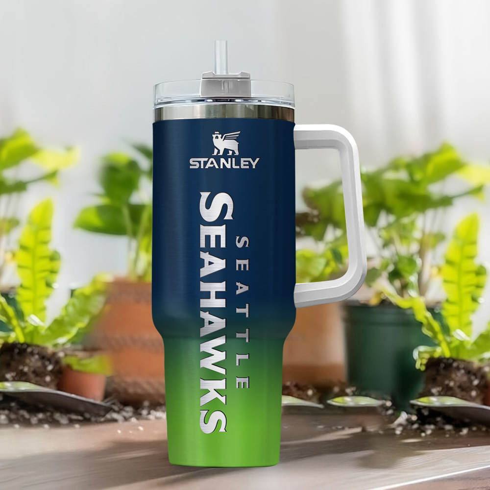 Custom Name Seattle Football Fan Tumbler – Personalized Gift Mug - Image 2