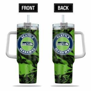 Seattle Seahawks Insulated Tumbler with Handle - Perfect for Hot & Cold Drinks