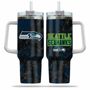 Seattle Seahawks Insulated Travel Mug with Handle - 40oz Leak-Proof Tumbler