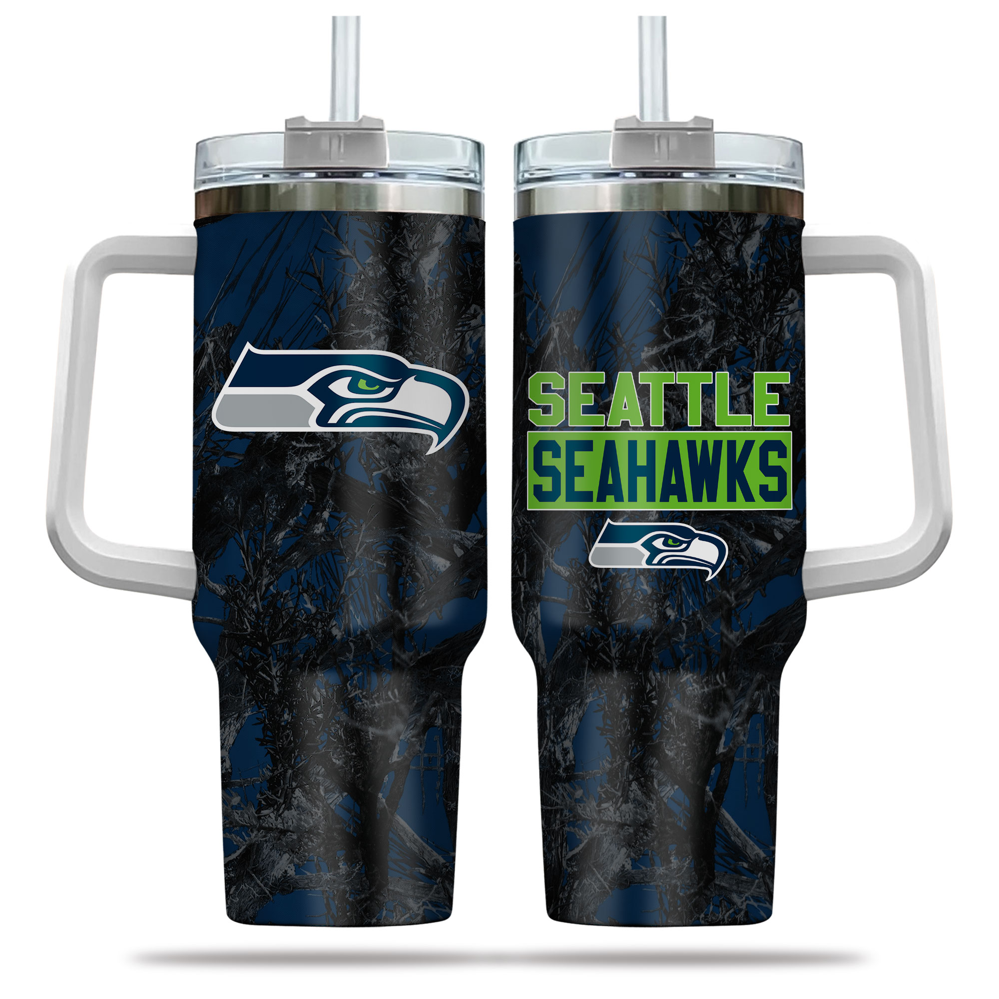 Seattle Seahawks Insulated Travel Mug with Handle - 40oz Leak-Proof Tumbler