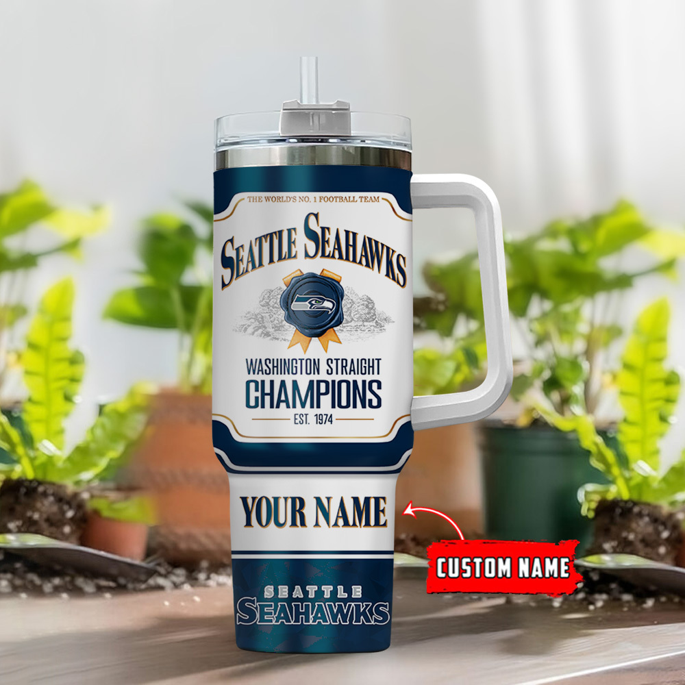 Custom Seattle Seahawks Tumbler Mug – Personalized Champion Fan Gift - Image 2