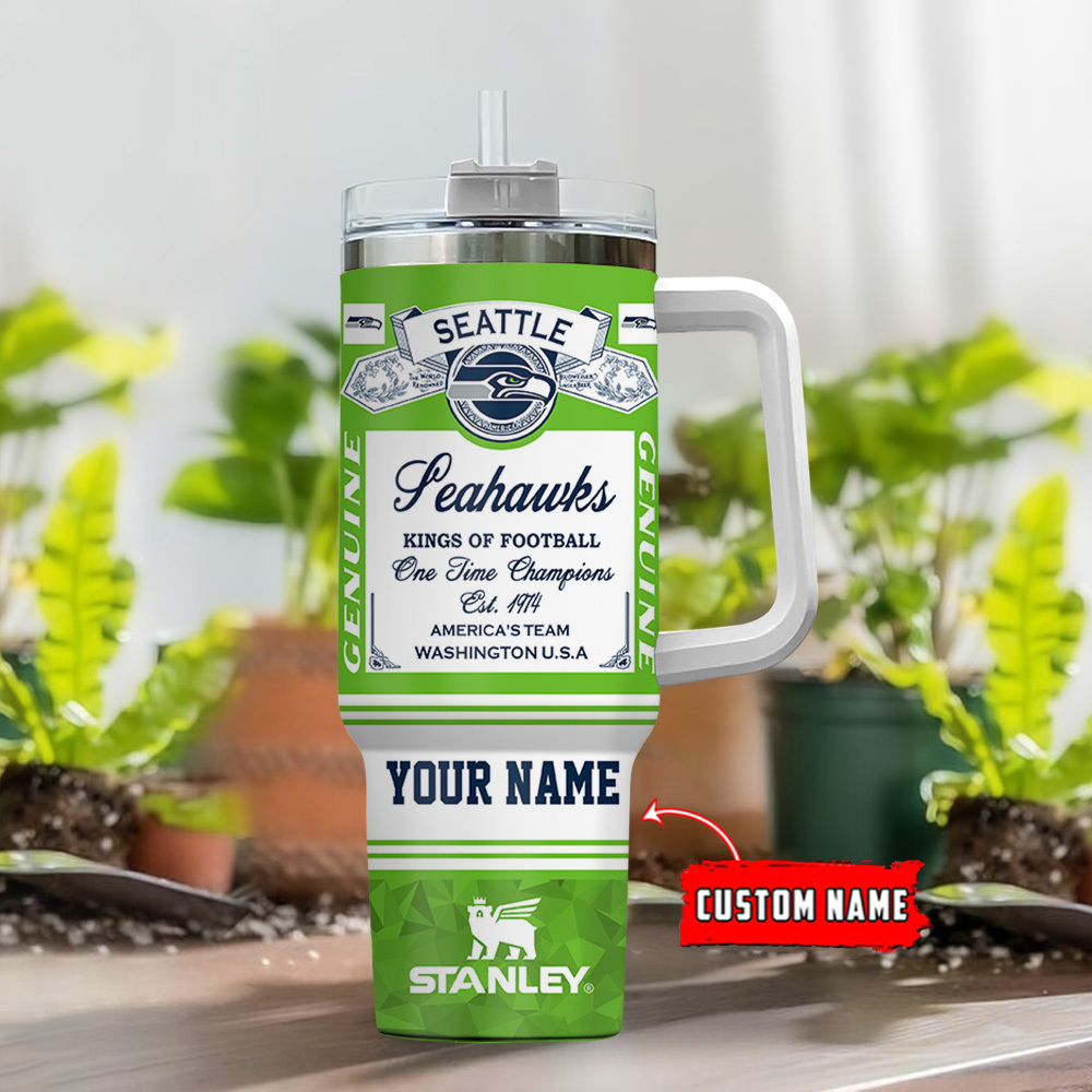 Custom Personalized Seattle Football Team Tumbler with Handle - Perfect Gift for Fans - Image 2