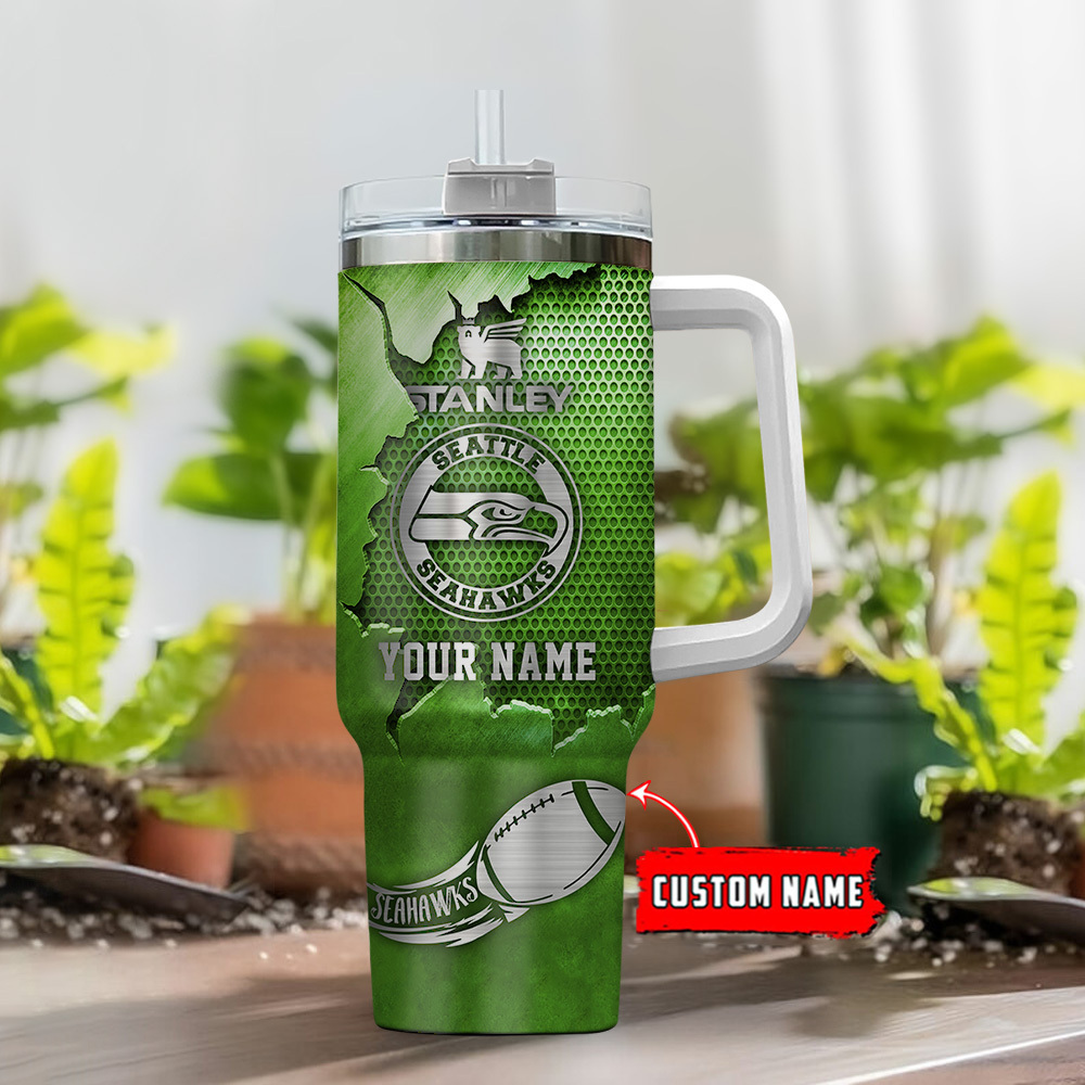 Custom Seattle Team Tumbler with Handle - Personalized Gift for Fans - Image 2
