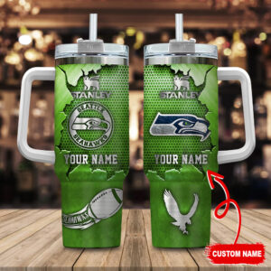 Custom Seattle Team Tumbler with Handle - Personalized Gift for Fans