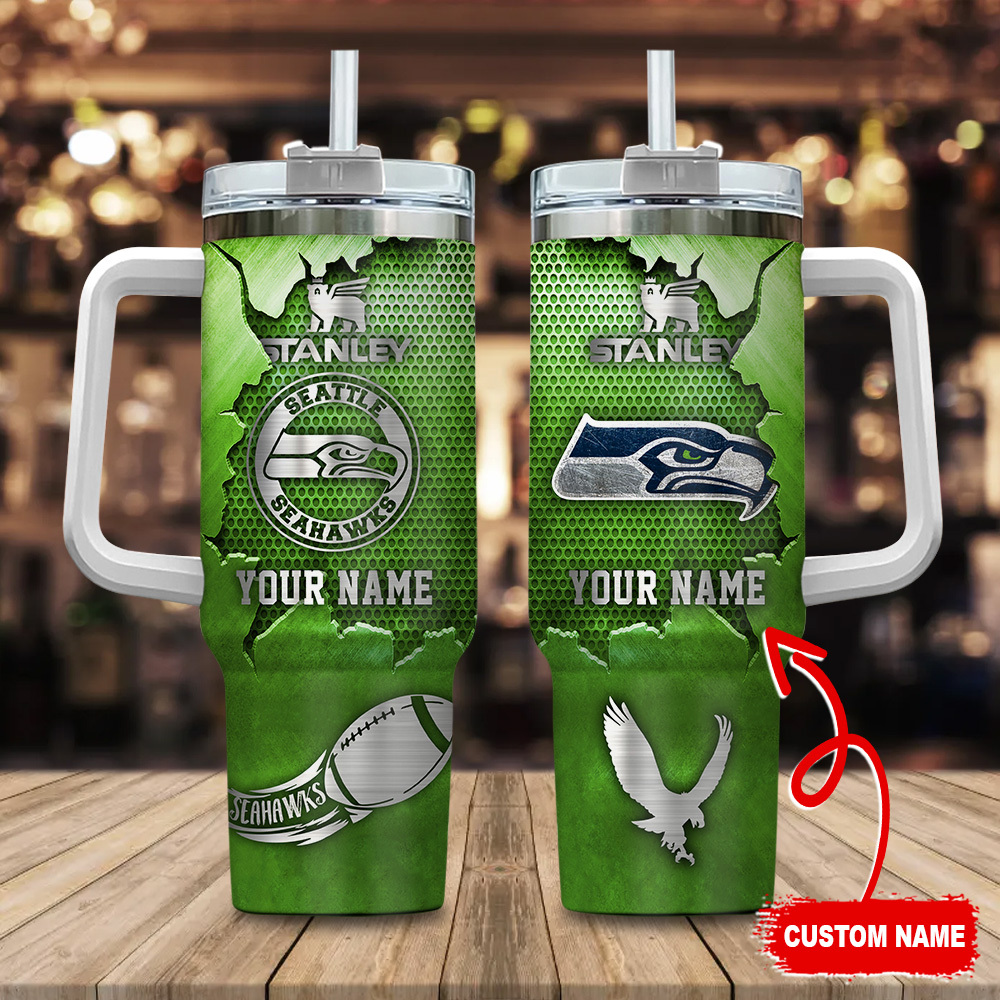 Custom Seattle Team Tumbler with Handle - Personalized Gift for Fans