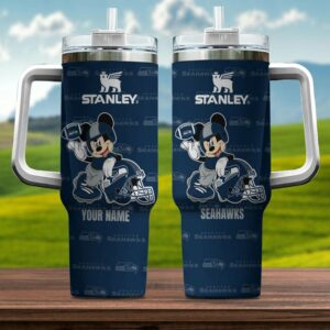Personalized Stanley Seahawks Tumbler with Mickey - Custom Name