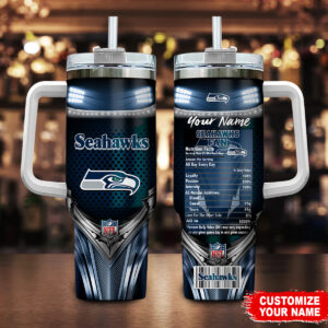 Customizable Seahawks Fan Mug with Straw & Handle - Perfect for Game Day!