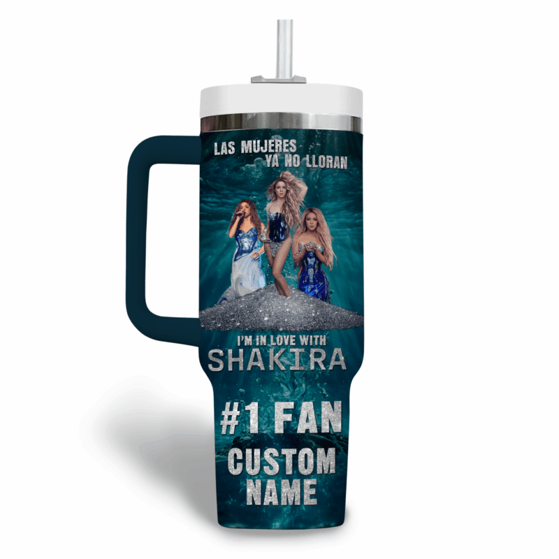 Shakira Music Custom Stanley Quencher 40oz Stainless Steel Tumbler With Handle - Threewoofs - Image 3