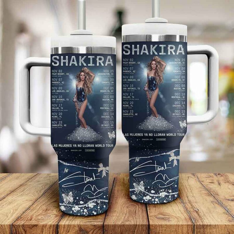 Shakira Music Custom Stanley Quencher 40oz Stainless Steel Tumbler With Handle - Threewoofs - Image 2
