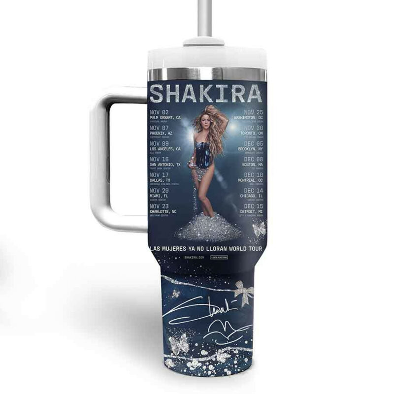 Shakira Music Custom Stanley Quencher 40oz Stainless Steel Tumbler With Handle - Threewoofs - Image 4