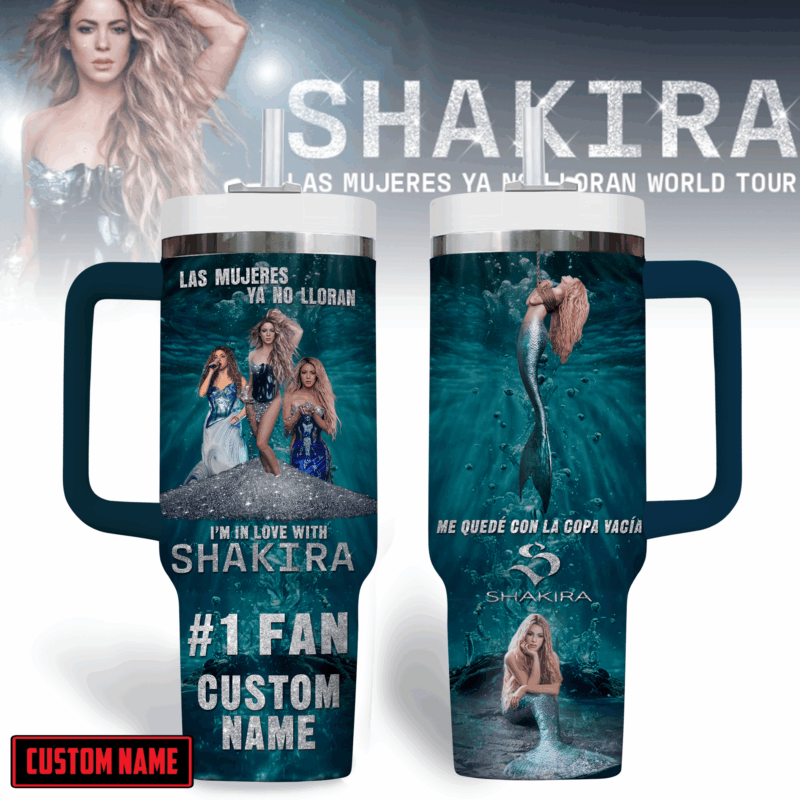 Shakira Music Custom Stanley Quencher 40oz Stainless Steel Tumbler With Handle - Threewoofs