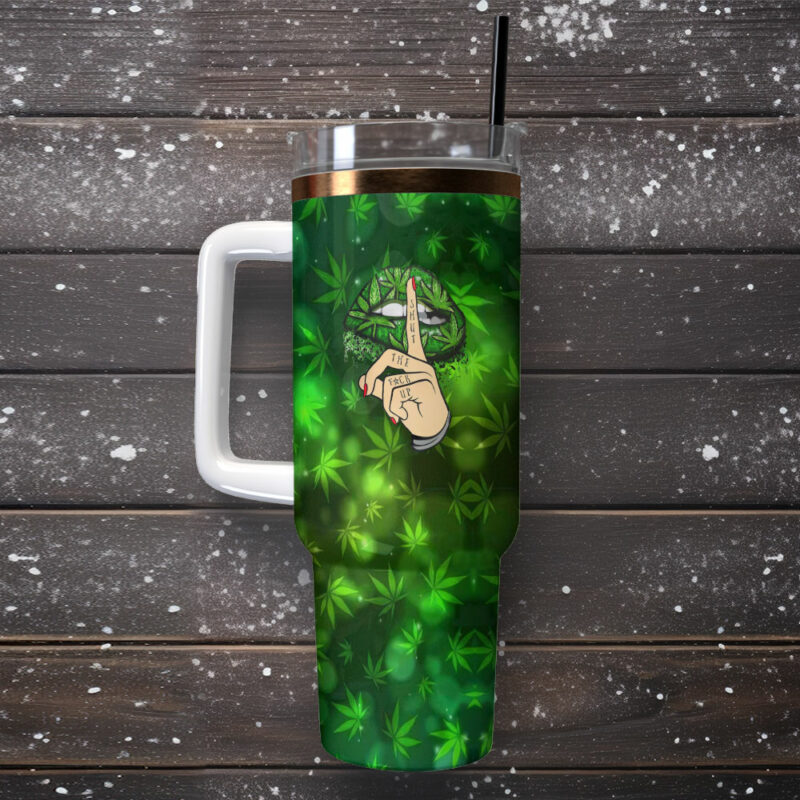 Shut The F**k Up Custom Stanley Quencher 40oz Stainless Steel Tumbler With Handle - Threewoofs - Image 2