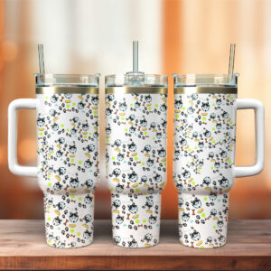 Siberian Husky Dog Custom Stanley Quencher 40oz Stainless Steel Tumbler With Handle - Threewoofs