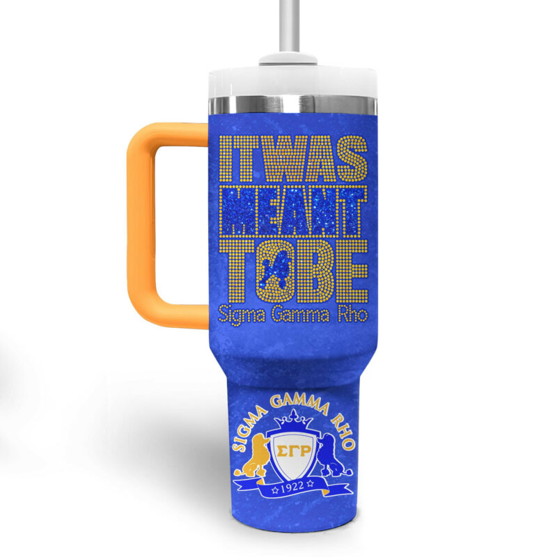 Sigma Gamma Rho Custom Stanley Quencher 40oz Stainless Steel Tumbler With Handle - Threewoofs - Image 3