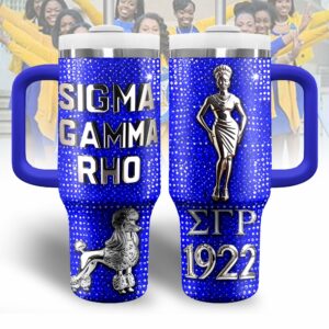 Sigma Gamma Rho Custom Stanley Quencher 40oz Stainless Steel Tumbler With Handle - Threewoofs