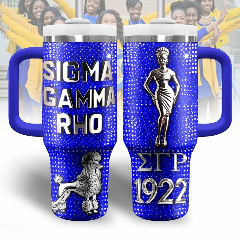 Sigma Gamma Rho Custom Stanley Quencher 40oz Stainless Steel Tumbler With Handle - Threewoofs