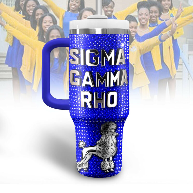 Sigma Gamma Rho Custom Stanley Quencher 40oz Stainless Steel Tumbler With Handle - Threewoofs - Image 2