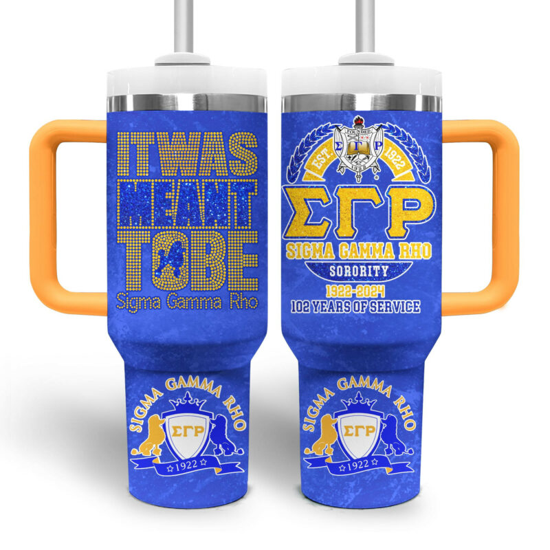 Sigma Gamma Rho Custom Stanley Quencher 40oz Stainless Steel Tumbler With Handle - Threewoofs - Image 4