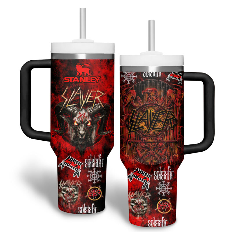 Slayer Band Music Custom Stanley Quencher 40oz Stainless Steel Tumbler With Handle - Threewoofs - Image 4