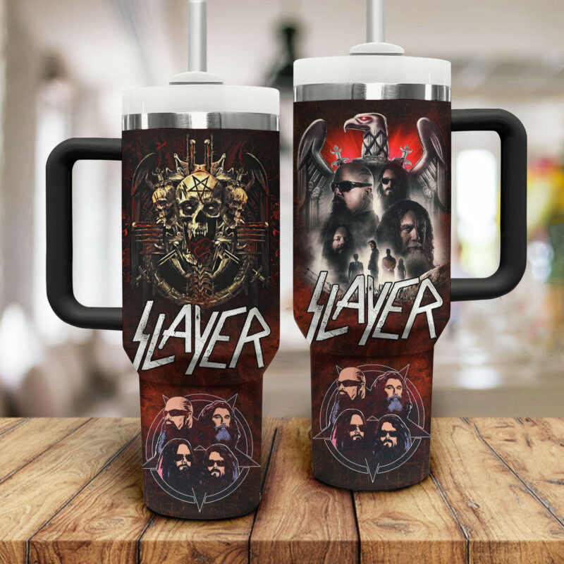Slayer Band Music Custom Stanley Quencher 40oz Stainless Steel Tumbler With Handle - Threewoofs - Image 2