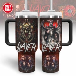 Slayer Band Music Custom Stanley Quencher 40oz Stainless Steel Tumbler With Handle - Threewoofs