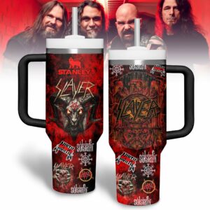 Slayer Band Music Custom Stanley Quencher 40oz Stainless Steel Tumbler With Handle - Threewoofs