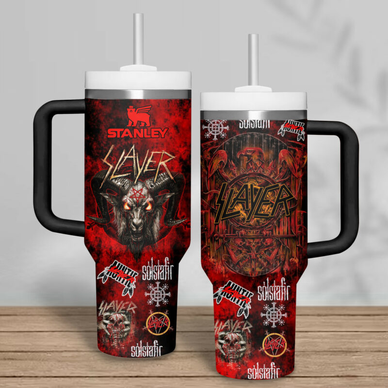 Slayer Band Music Custom Stanley Quencher 40oz Stainless Steel Tumbler With Handle - Threewoofs - Image 3