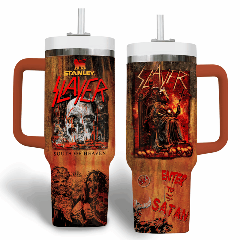 Slayer Band Music Custom Stanley Quencher 40oz Stainless Steel Tumbler With Handle - Threewoofs - Image 3