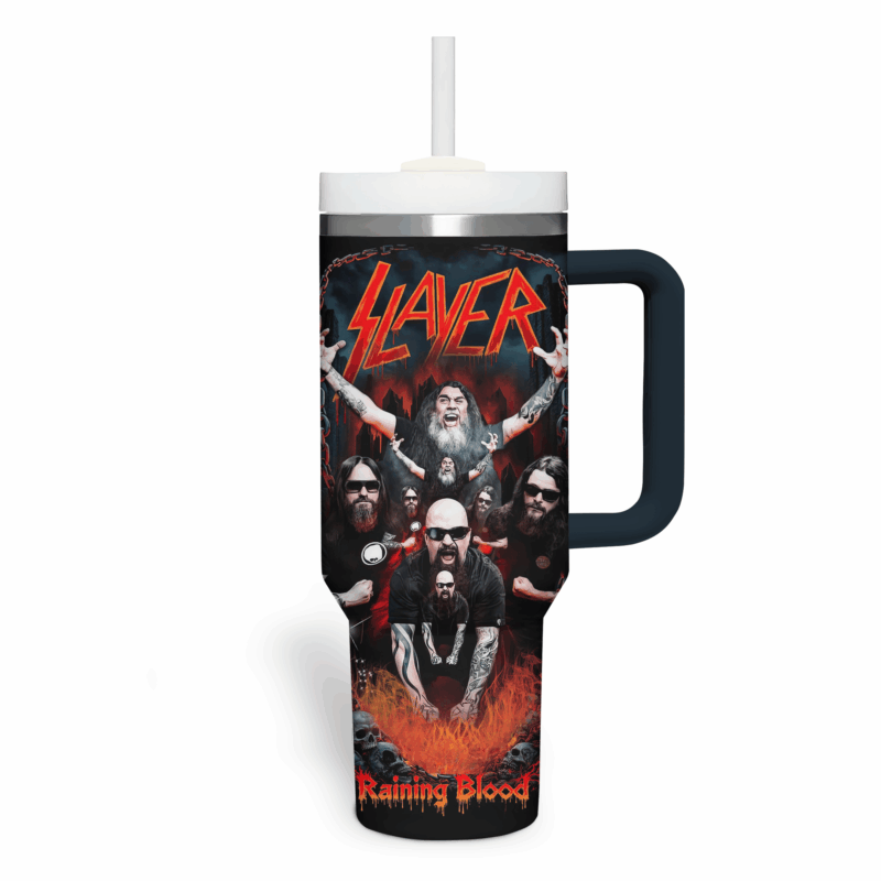 Slayer Band Music Custom Stanley Quencher 40oz Stainless Steel Tumbler With Handle - Threewoofs - Image 3