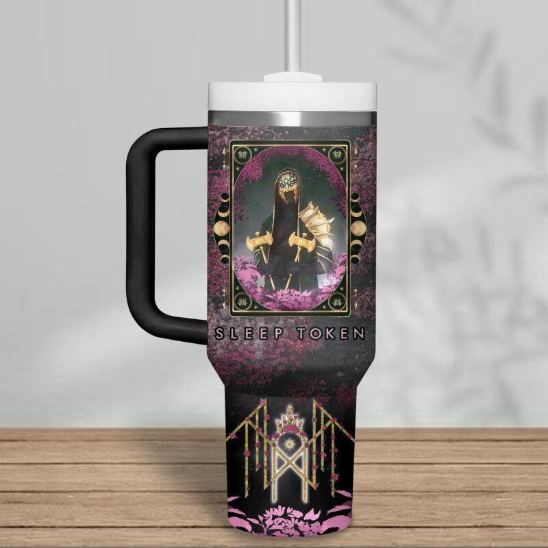 Sleep Token Music Custom Stanley Quencher 40oz Stainless Steel Tumbler With Handle - Threewoofs - Image 5
